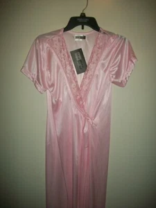 Midnight night wear long pink wrap robe free size NWT - Picture 1 of 8