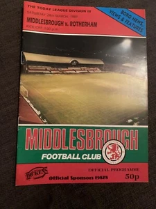 1987 Middlesbrough V Rotherham Football Programme - Picture 1 of 2