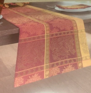 Pumpkin Grid Jacquard 90-inch Autumn Fall Table Runner - Picture 1 of 3