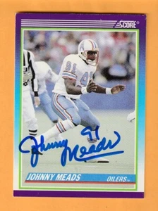 Johnny Meads Houston Oilers AUTO Signed 1990 Score Napoleonville Louisiana - Imagen 1 de 2
