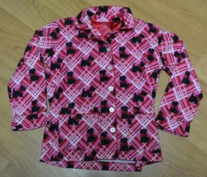 Nick & Nora Heavy Scottie Dog Pink Pajamas PJs Top Youth Small 6 6X Shirt Nice - Picture 1 of 2