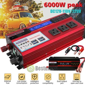 Convertidor 7000W De DC 12V A 110V 220V AC Con USB Carro Auto Inversor Corriente - Picture 1 of 156