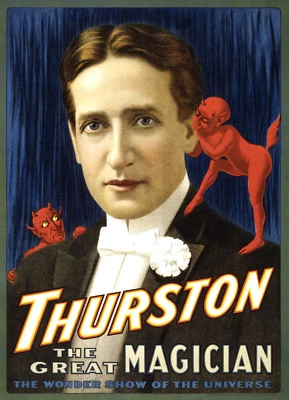 TM03 VINTAGE THURSTON MAGICIAN MAGIC A2 POSTER PRINT - Image 1 of 2