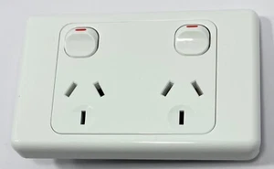 Double Power Point GPO Outlet Switch Electrical 2000 Series Style - Picture 1 of 5