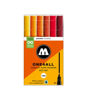 Molotow 127HS Hot Set - 6 x Acrylic Paint Marker Pens - 2mm Tip - Picture 1 of 3
