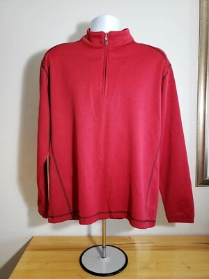 Pebble Beach Men's Red Performance Golf 1/4 Zip Pullover Sweater Medium M Med  - Image 1 of 3