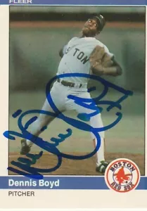 DENNIS BOYD BOSTON RED SOX SIGNED 1984 FLEER CARD #393 - Picture 1 of 1