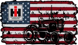 International Harvester Tractor IH US Flag Sticker Truck Car Decal pick a size - Picture 1 of 2