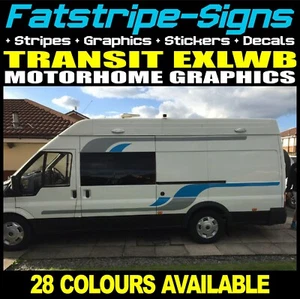 para adaptarse a Ford Transit EXLWB GRÁFICOS PEGATINAS RAYAS CÁMPER FURGONETA DE DÍA AUTOCARAVANA ST - Imagen 1 de 4
