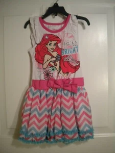 Girls Disney Ariel Pink Blue Dress - Size 4 - Picture 1 of 2