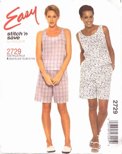Pantalones cortos Easy Stitch'n Save 2729~ Misses' Pull-on ~ Top suéter sin mangas~ Talla 4-14 - Imagen 1 de 4