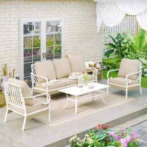 5 Seat Outdoor Sectional Sofa Set with Coffee Table Outdoor Patio Furniture Set - Picture 1 of 10