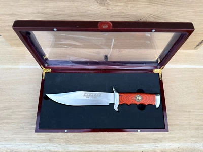 Faca PBR Bowie #99/100 cabo e caixa de madeira de aço inoxidável projetada à mão EUA - Imagem 1 de 4