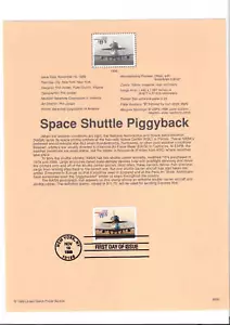 Souvenir Page #3262 Piggyback Space Shuttle $11.75 - Picture 1 of 1