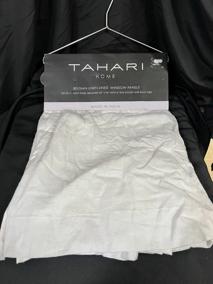 2 cortinas cortinas painéis de janela forradas de linho marfim belga Tahari 50x96 - Imagem 1 de 4
