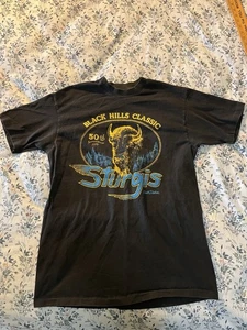 1990 50th Anniversary Surges Black Hills Classic Large Black T-Shirt Motorcycle - Bild 1 von 5