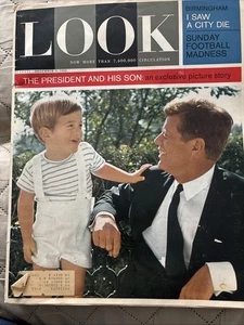 Look Magazine John F Kennedy and His Son December 3 1963 Sunday Football Madness - Picture 1 of 1