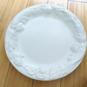 VTG Platter DANSK Raised Vegi Details Round Made in Italy Classic White READ* - Picture 1 of 10