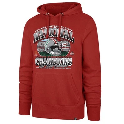 '47 Marca Ohio State 2024 CFP Campeones Nacionales Sudadera con Capucha Roja Talla L Foto 1 de 4