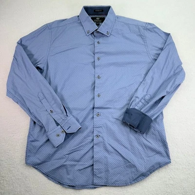 Report Collection Shirt Mens Large Blue Polka Dot Modern Fit Performance Stretch - Image 1 of 4