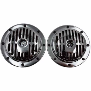Hella Avant Electric Horn Chrome Grill 12V Set Fits Mercedes VW Porsche BMW - Picture 1 of 4
