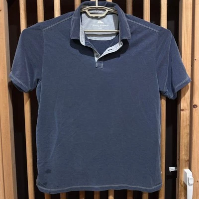 Tommy Bahama Polo Shirt Men Size L Navy Blue Relaxed Fit Short Sleeve STAINS - Image 1 of 4