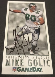 Autógrafo auténtico firmado por Mike Golic 1992 Fleer Gameday Philadelphia Eagles - Imagen 1 de 6