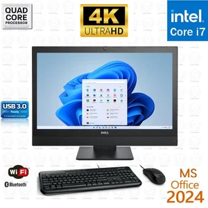 WINDOWS 11 Dell AIO 4K Desktop PC 24" Computer Core i7 16GB 500GB SSD Office24 - Picture 1 of 4
