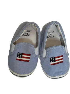 Детская обувь Janie and Jack размер 4 с американским флагом без шнуровки на мягкой подошве США для мальчиков - Изображение 1 из 4