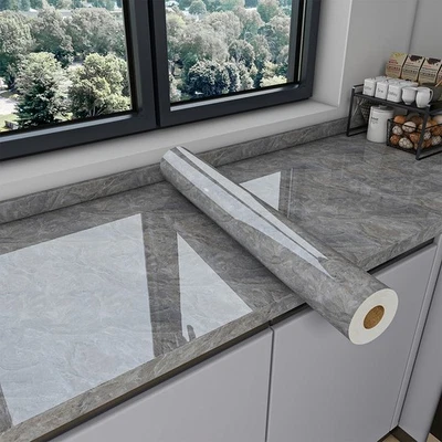 2 Rolls Marble Contact Paper for Countertops Kitchen Counter Top Peel and stick - Image 1 of 4