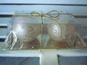 Celebrity Own Holiday * Set Weiß/Goldrand Kugel/Kugel/Ornament & Goldschale* MCM - Bild 1 von 2