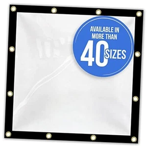 Clear Vinyl Tarps with Grommet, 18 oz Clear PVC Waterproof & 7' H x 10' W - Picture 1 of 7