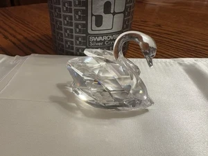 Statuina Cigno Cristallo Swarovski 7633 NR 050 000 Medium con scatola originale  - Foto 1 di 5