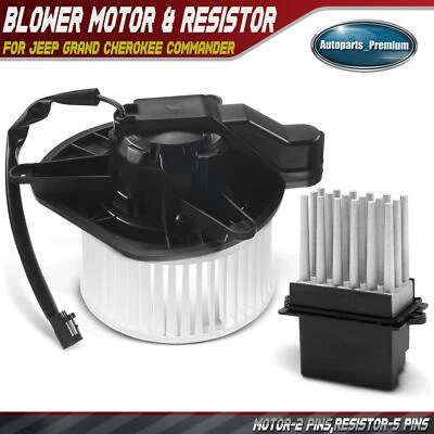Комплект переднего двигателя вентилятора и резистора для Jeep Grand Cherokee 05-08 Commander - Изображение 1 из 4