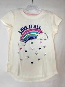 New Wonder nation Rainbow Girls Graphic T-Shirts White "Love is all Around" - Picture 1 of 4