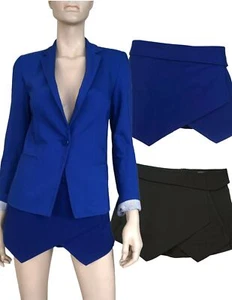 ZARA BASIC sz XS 3pc Cobalt Blue Blazer, Blue Skort and Black Skirt Skort - Picture 1 of 7
