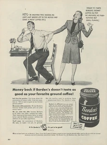 1946 Borden's Instantly Coffee Husband Wife Heading To Movies Vintage Print Ad - Bild 1 von 1