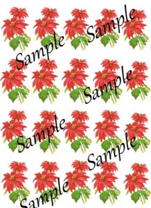 Poinsettia Christmas Waterslide Decals - Picture 1 of 1