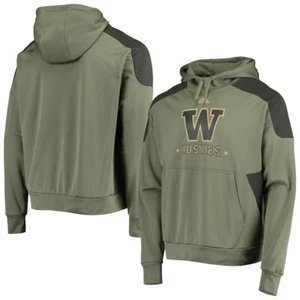 Adidas Washington Huskies Olive Salute To Service AEROREADY Hoodie MEDIUM Neu mit Etikett! - Bild 1 von 1