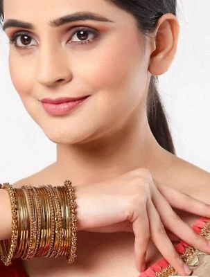 Golden Bangle set di 20 gioielli indiani set di braccialetti ossidati... - Immagine 1 di 3