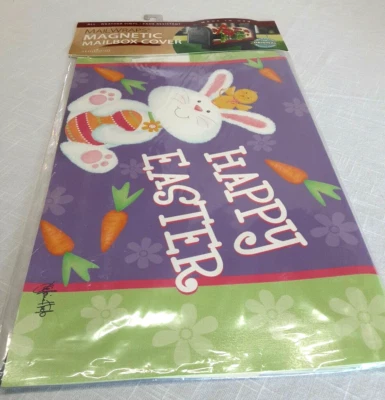 CUBIERTA DE BUZÓN MAGNÉTICO DE PASCUA ENVOLTURA Happy Easter Bunny Talla Estándar NUEVA CON # Foto 1 de 4