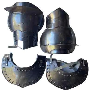 Medieval Pauldrons Set With Gorget Handmade Knight Armor Cosplay Halloween Item - Picture 1 of 3