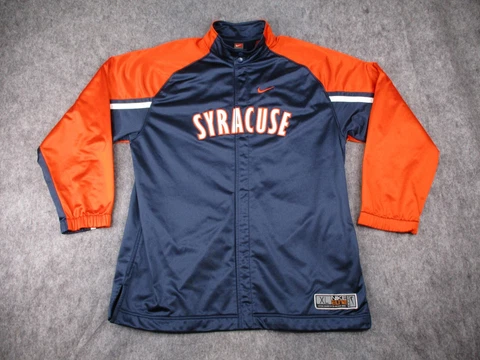 Syracuse Orangemen Jacket Mens XL Blue Nike Elite Basketball Warm Up Adult VTG Cover