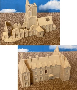 Chateau & Damaged Church Vierville sur Mere 6mm 10mm or 12mm Normandy D-Day - Picture 1 of 21