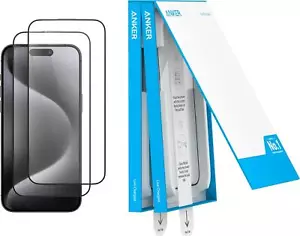 Anker Screen Protector For IPhone 15 Pro Max, Bubble-and-Dust-Free IPhone HD And - Picture 1 of 7