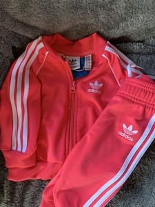 adidas baby pink tracksuit