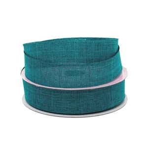 Teal Linen Ribbon | Teal Faux Linen Ribbon - 5/8in. x 25 Yds (pm59600579) - Picture 1 of 1