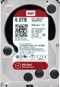 Western Digital Red 6TB Hard Drive WD60EFRX NASware 3.0 SATA III 64MB 3.5 Inch - Picture 1 of 6