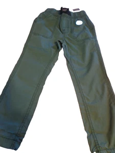 BOYS SZ 5 LIGHTWEIGHT STRETCH WAIST GREEN PANTS POCKETS PULL ON - NWT - Picture 1 of 3