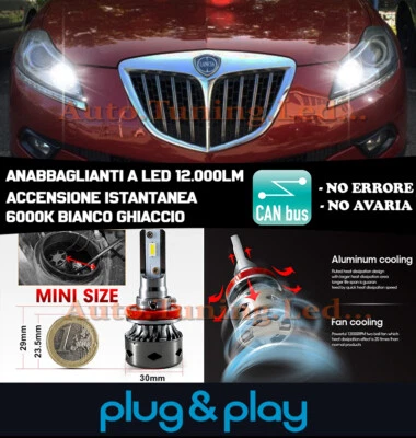 LANCIA DELTA III XENON DI SERIE LAMPADE ABBAGLIANTI H1 LED 12.000LUMEN CAMBUS - Immagine 1 di 4